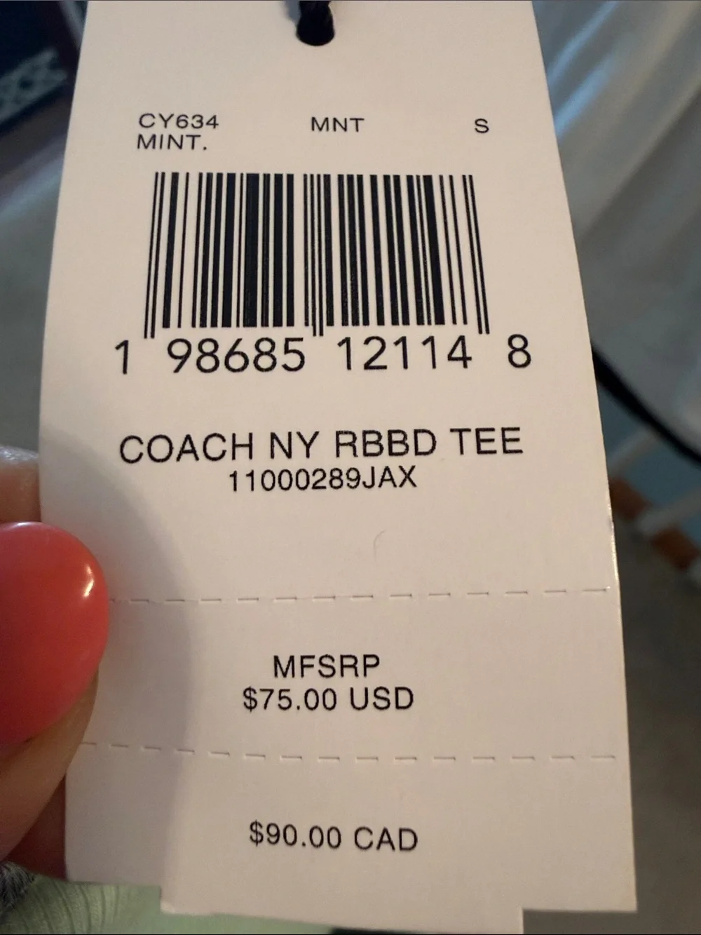 Coach Mint Green Logo Short Sleeve Tee